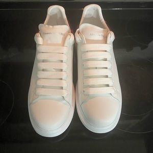 Alexander McQueen White/Red Snakeskin Size 11